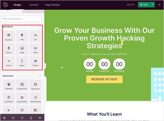 standard-landing-page-blocks - SeedProd Standard and advanced landing page blocks