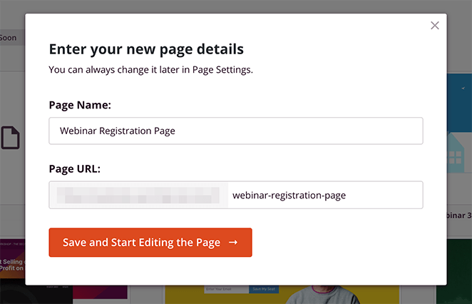 webinar-page-name-url - SeedProd Enter the name and URL for your webinar registration landing page