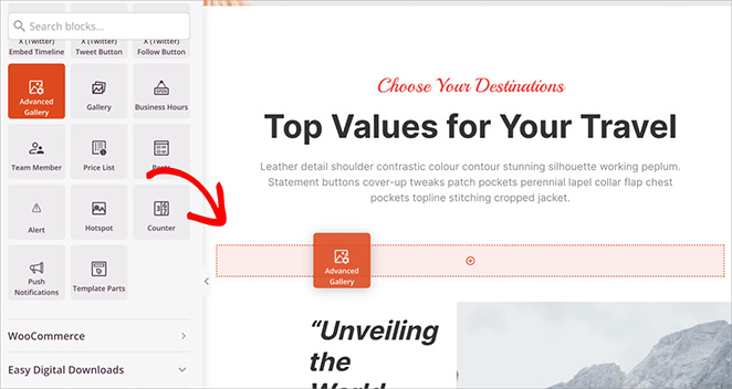 seedprod-gallery-block - SeedProd Gallery block for uploading and organizing travel photos